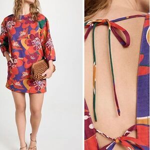 Floral Open Back Mini Dress in Red Combo
Something Navy